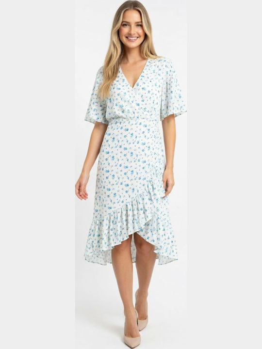 Rochie Mini Wrap-Around de Vară Albă
