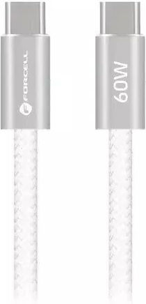 Forcell USB 2.0 Cable USB-C male - USB-C 60W Λευκό 1.2m