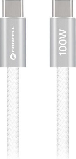 Forcell USB 2.0 Kabel USB-C männlich - USB-C 100W Weiß 1,2m