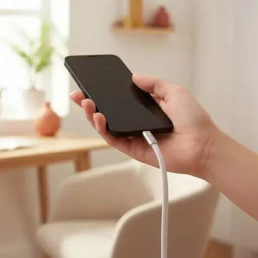 Forcell Flat USB 2.0 Cable USB-C male - USB-C 60W Λευκό 1.2m