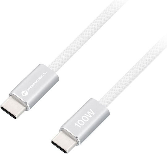 Forcell USB 2.0 Kabel USB-C männlich - USB-C 100W Weiß 1,2m