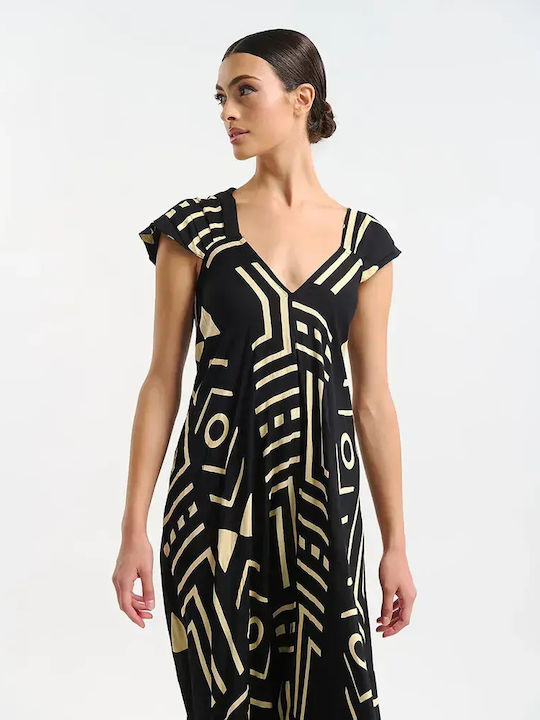 Ble Resort Collection Схедия One Size 100% Кафтан За Плаж Черен