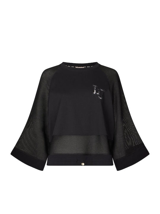 Women's Cotton Blouse with 3/4 Sleeve Black
