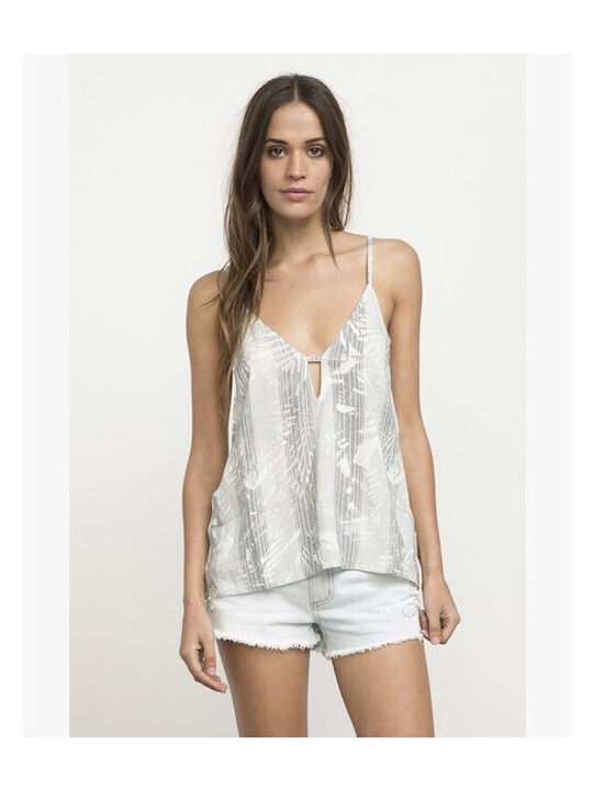 Damen Bluse Ärmellos Vintage Weiß