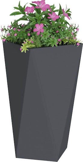 vidaXL Set 2 Ghivece De Flori Metalice Antracit 40x75cm