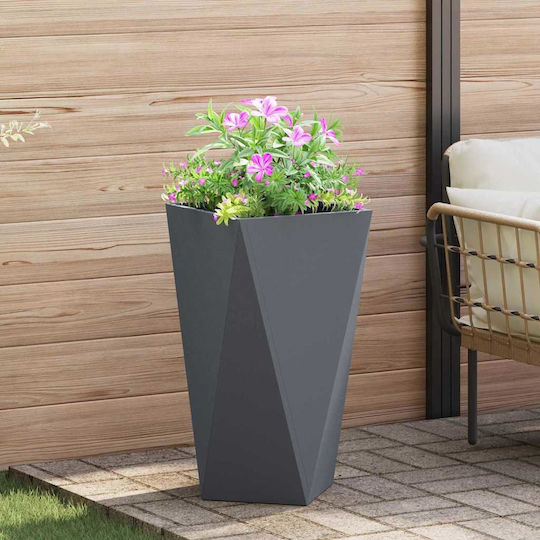 vidaXL Set 2 Ghivece De Flori Metalice Antracit 40x75cm