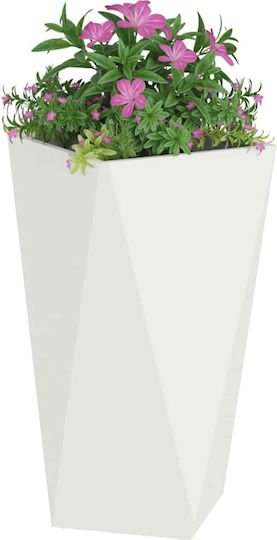vidaXL Set of 2 Metallic White Flower Pots 40x75cm