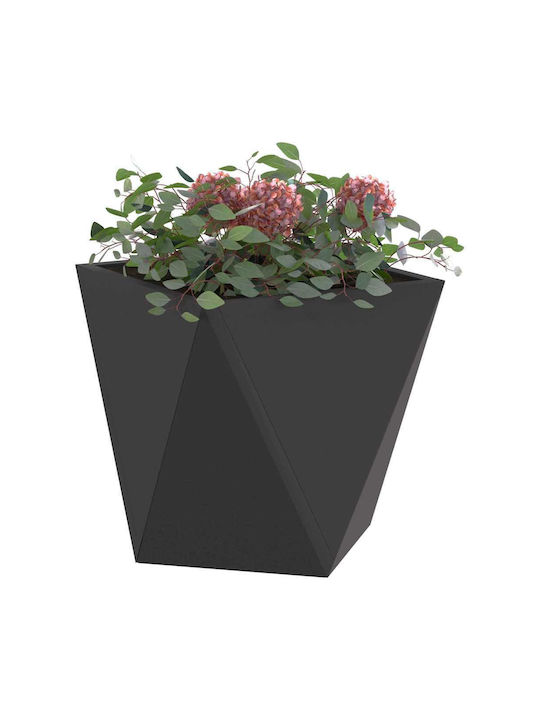 vidaXL Set of 2 Metallic Flower Pots Black 30x30x30cm