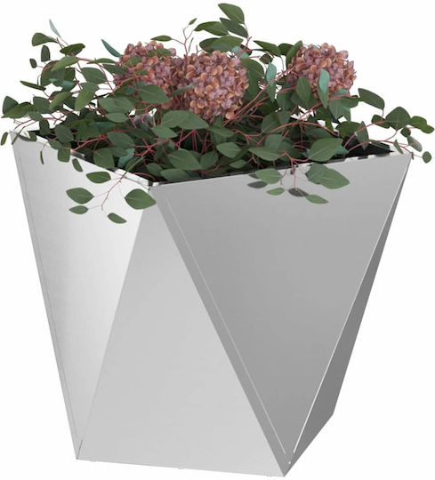 vidaXL Pot Metallic Silver 50x50x50cm.