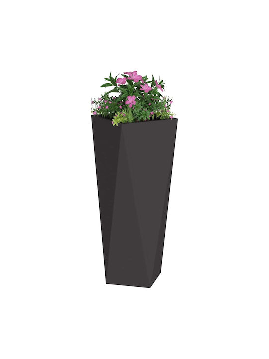 vidaXL Set of 2 Metallic Flower Pots Black 30x30x75cm
