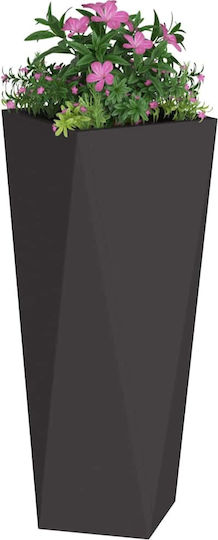 vidaXL Set of 2 Metallic Flower Pots Black 30x30x75cm