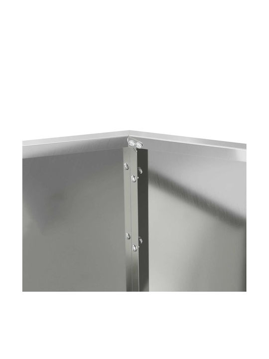 vidaXL Γλάστρα Μεταλλική Ασημί 100x100x80εκ.