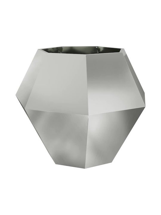 vidaXL Γλάστρα Μεταλλική Ασημί 100x100x80εκ.