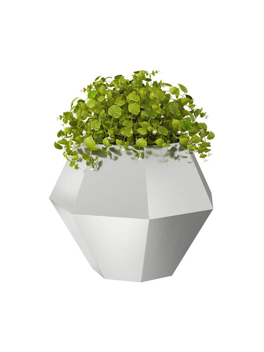vidaXL Ghiveci Metal Silver 75x75x60cm.
