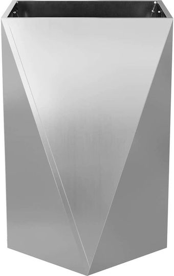 vidaXL Γλάστρα Μεταλλική Ασημί 50x50x75εκ.