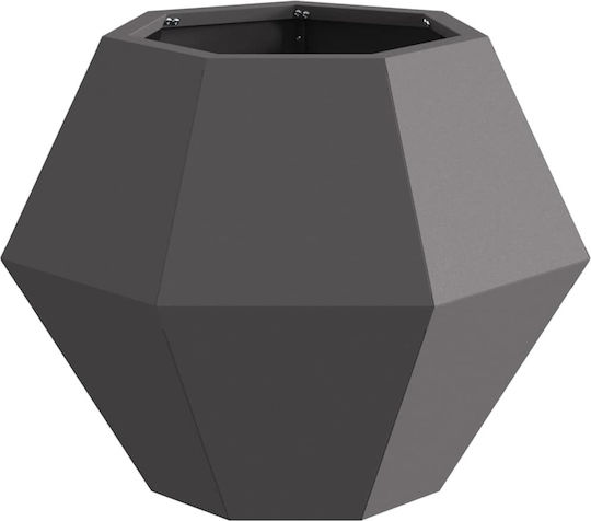 vidaXL Set of 2 Black Metallic Flower Pots 50x40cm