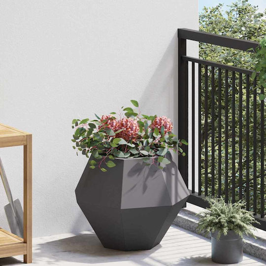 vidaXL Set of 2 Black Metallic Flower Pots 50x40cm