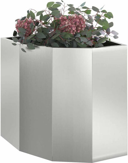vidaXL Pot Metallic Silver 45x45x50cm.