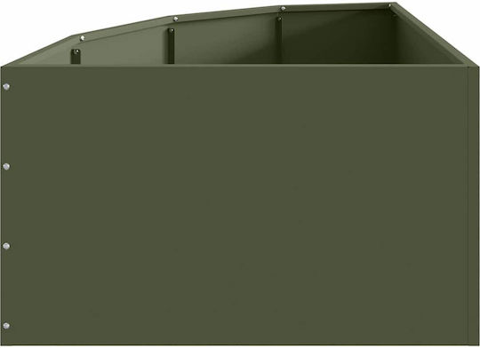 vidaXL Γλάστρα Μεταλλική Λαδί, Πράσινο 60x60x35εκ.