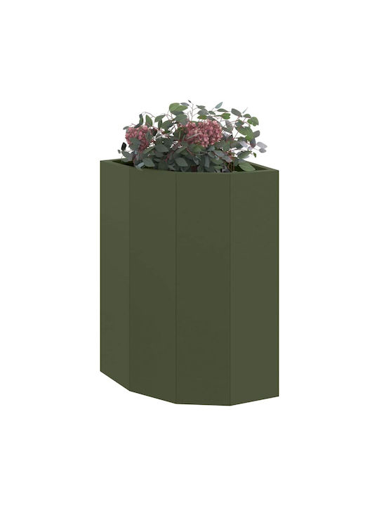 vidaXL Topf Metallisch Olive, Green 30x30x50cm.