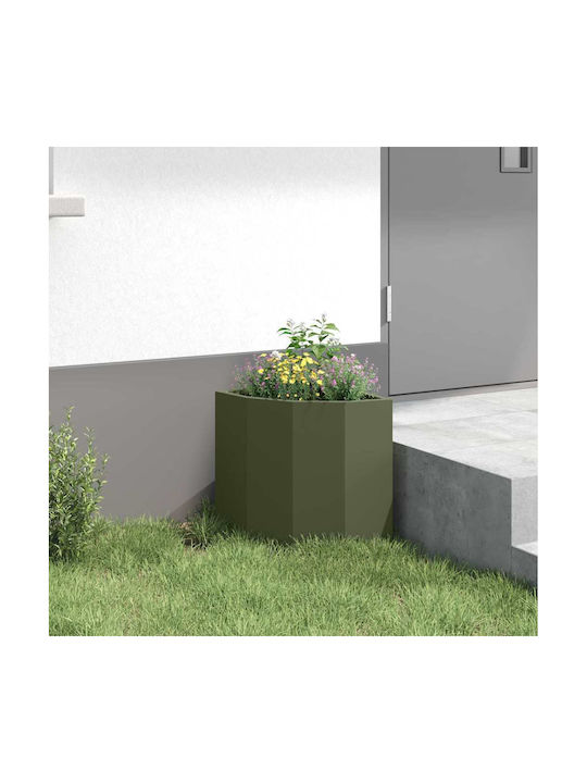 vidaXL Topf Metallisch Olive, Green 30x30x35cm.