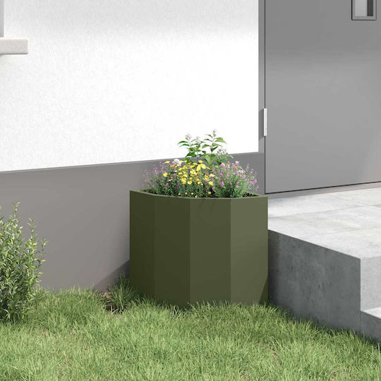 vidaXL Γλάστρα Μεταλλική Λαδί, Πράσινο 30x30x35εκ.