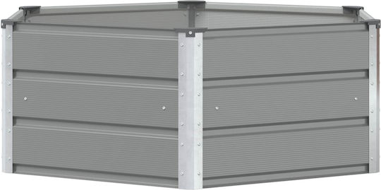 vidaXL Ζαρντινιέρα Μεταλλική Ανοιχτό Γκρι 129x129x45εκ.