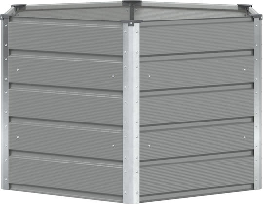 vidaXL Planter Box Metal Gri deschis 129x129x75cm.