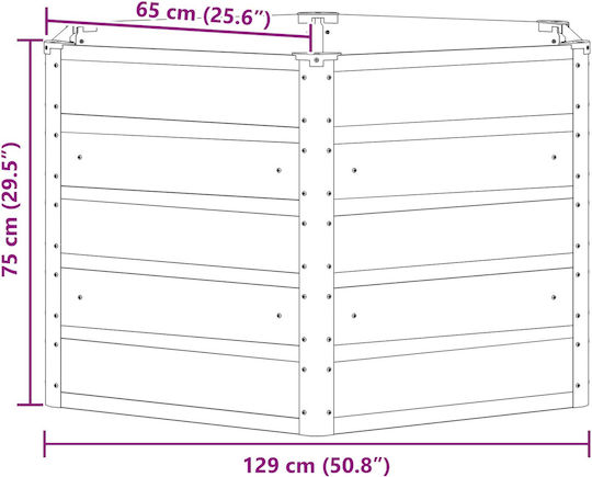 vidaXL Ζαρντινιέρα Μεταλλική Ανθρακί 129x129x75εκ.