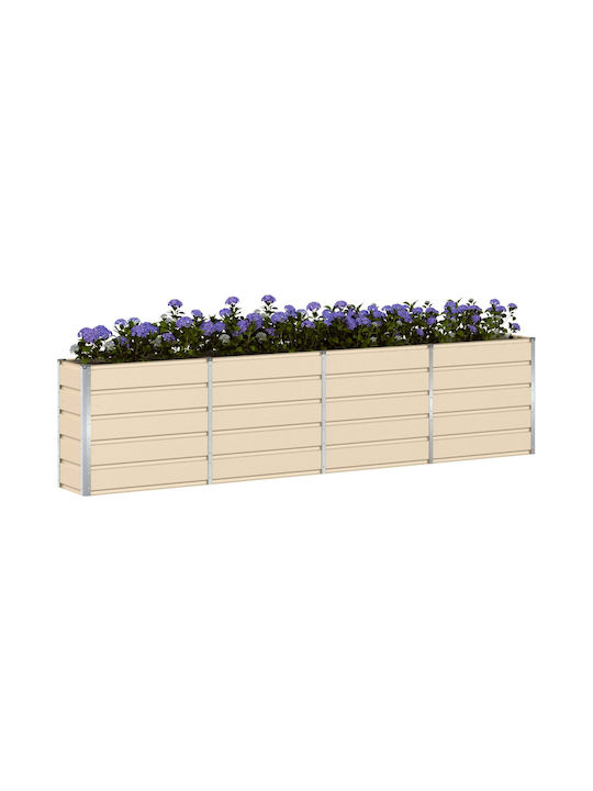 vidaXL Ghiveci Metal Ivory 160x40x75cm.