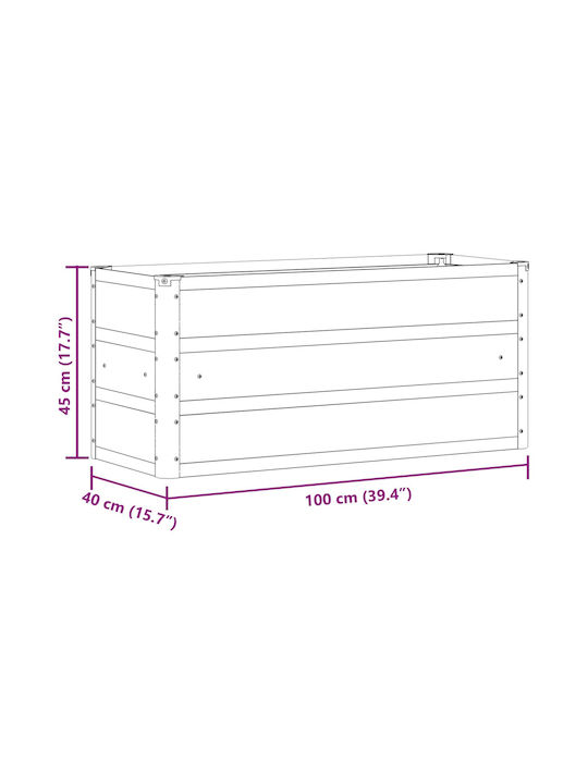 vidaXL Topf Metallisch Charcoal 100x40x45cm.