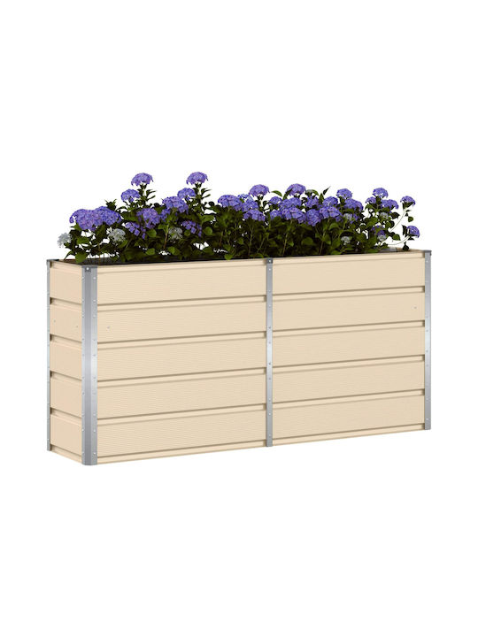 vidaXL Саксия Метал Ivory 160x40x75см.