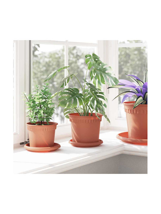 vidaXL Set 24 Töpfe Kunststoff Light Terracotta