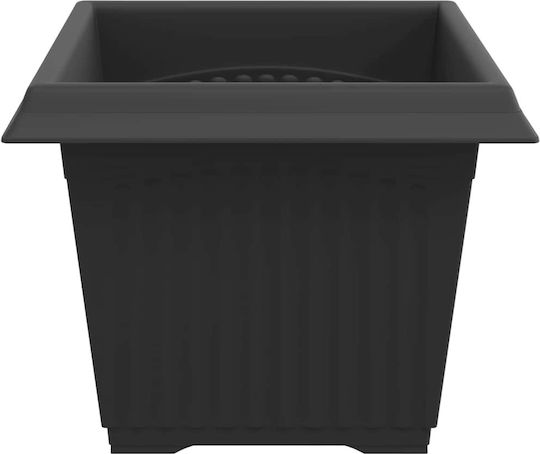 vidaXL Set of 6 Plastic Black Flower Pots 23x17.5cm