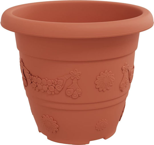 vidaXL Set 6 Ghivece De Flori Din Plastic Cărămiziu 26x21.5cm