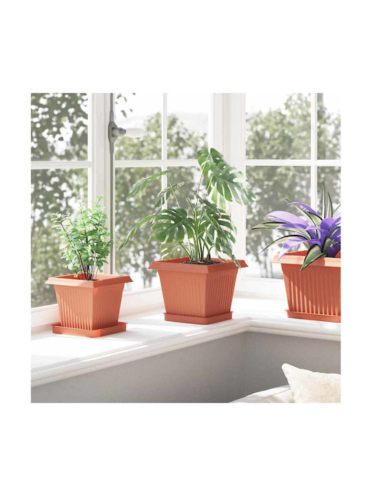 vidaXL Set 24 Ghivece de Flori Din Plastic Cărămiziu 20x16cm