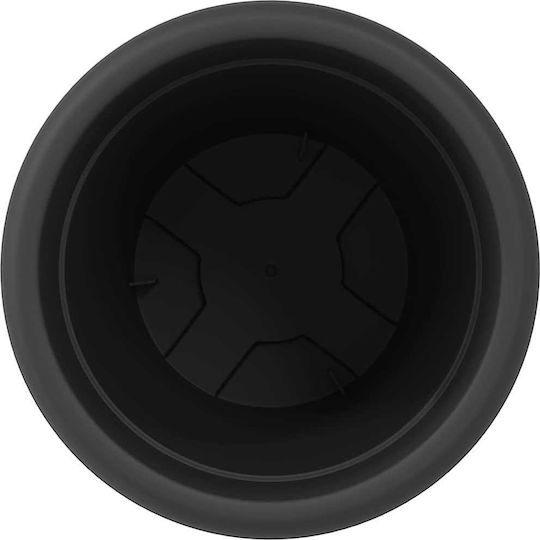 vidaXL Set of 6 Plastic Flower Pots Black 26x21.5cm