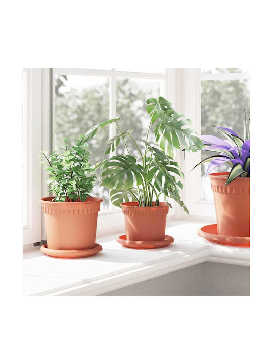 vidaXL Set 24 Ghivece De Flori Din Plastic Cărămiziu 12.5x10cm