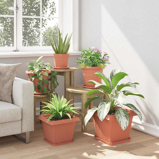 vidaXL Set 6 Pots Plastic Light Terracotta vidaXL Set 6 Pots Plastic Light Terracotta