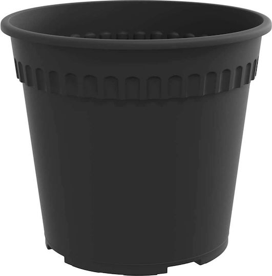 vidaXL Set of 6 Plastic Flower Pots Black 19x16cm