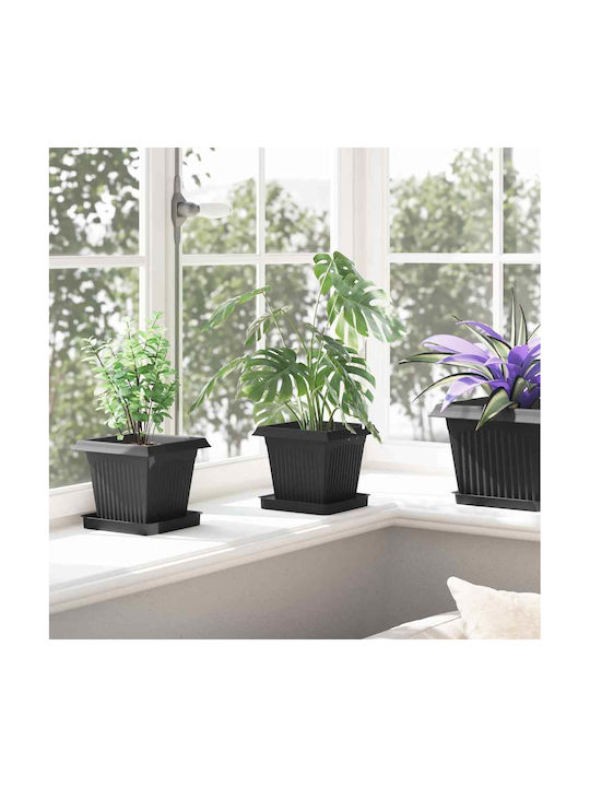 vidaXL Set 24 Kunststoff Pflanzgefäße Schwarz 16x14cm
