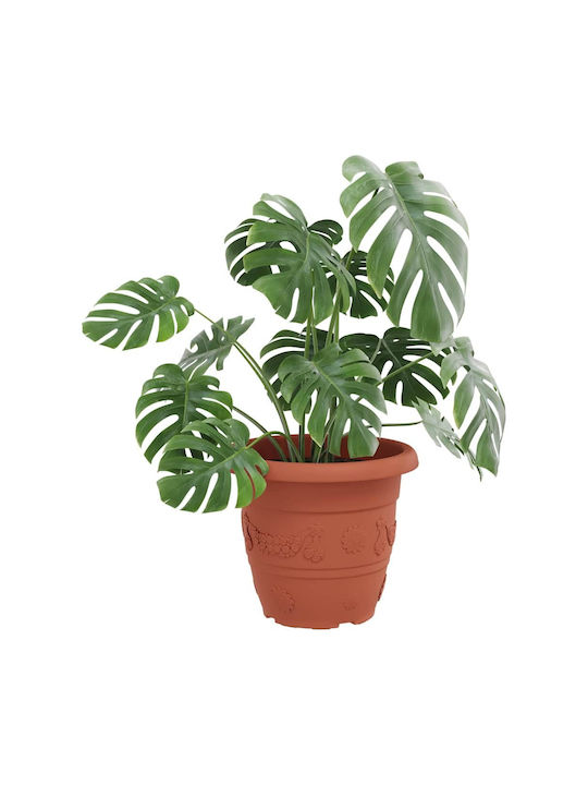 vidaXL Set of 6 Plastic Flower Pots Terracotta