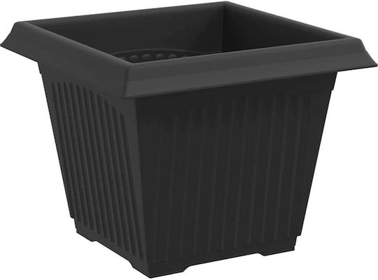 vidaXL Set of 6 Plastic Black Flower Pots 33x26cm