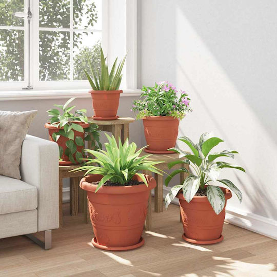 vidaXL Set 6 Kunststoff-Blumentöpfe Terrakotta 39x32cm