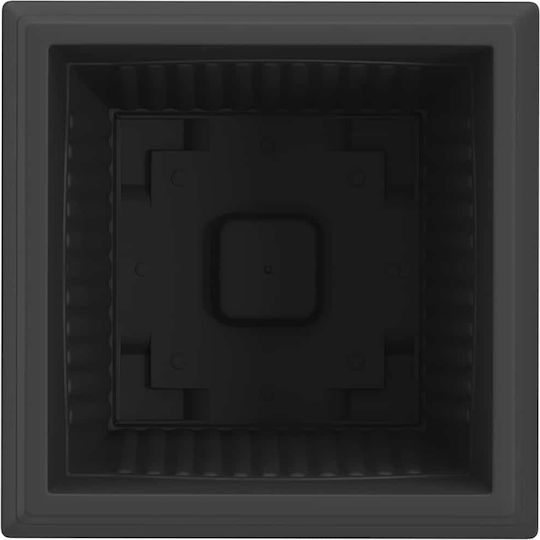 vidaXL Set of 6 Plastic Flower Pots Black 43x33.5cm