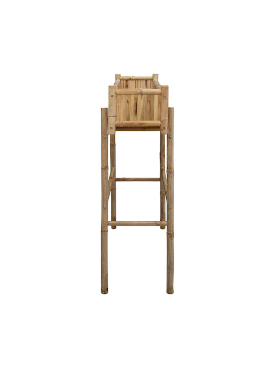 vidaXL Кутия за саксии от бамбук зелена 100x38x114 см