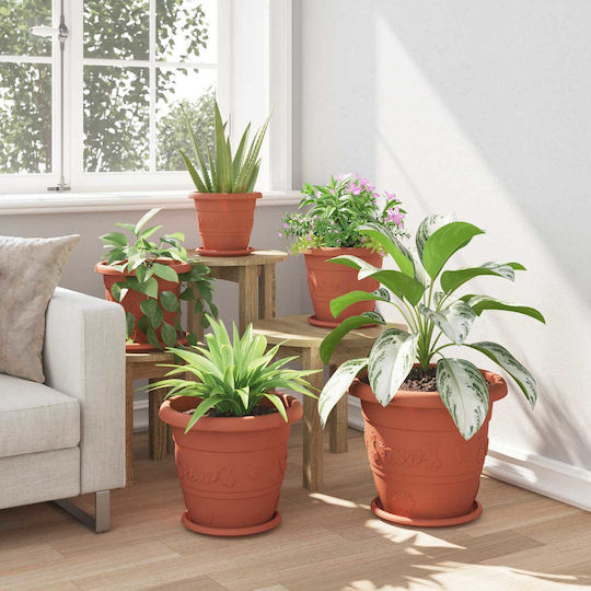 vidaXL Set 6 Kunststoff Pflanzgefäße Terrakotta 34x28cm