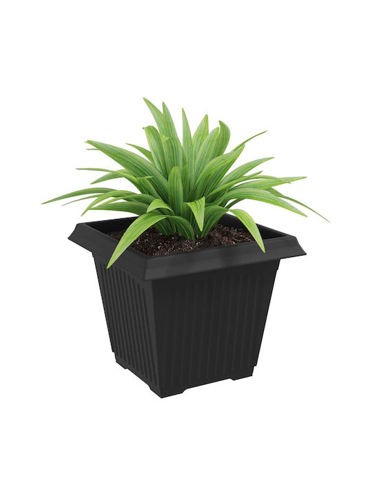 vidaXL Set of 6 Black Plastic Flower Pots