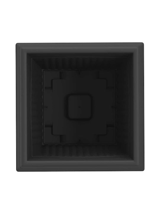 vidaXL Set of 6 Black Plastic Flower Pots