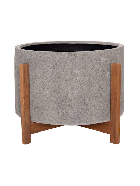Freebox Grauer Teak Blumentopf